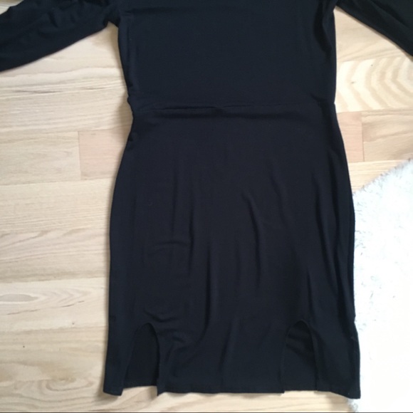 ASOS Long Sleeve Bodycon Dress With Curved Splits - Picture 6 of 10